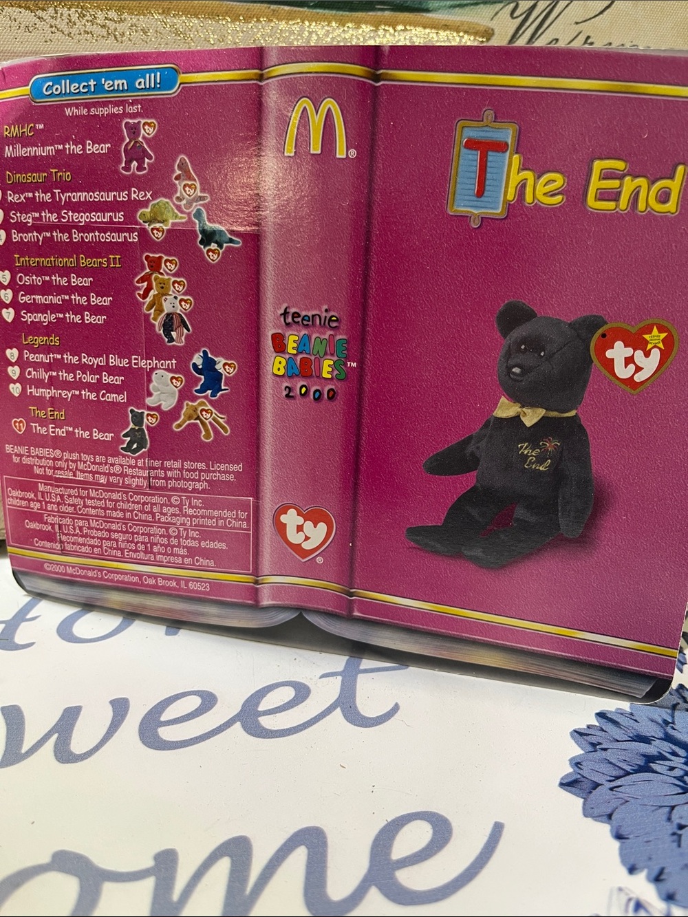Ty Beanie baby - vintage 2000. The End Black Plush Bear with Embroidered Logo - Picture 2 of 3